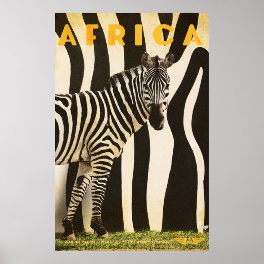 Retro African Mountain Zebra - Deel 2 Poster (Voorkant)