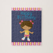 Retro African Roller Skating Birthday Legpuzzel (Verticaal)