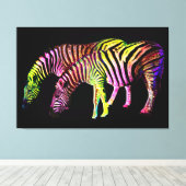 Retro Afrika 4 Canvas op Spieraam Afdruk (Insitu (Houten vloer))