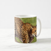 Retro Afrika Cheetah Scenic Koffiemok (Voorkant rechts)