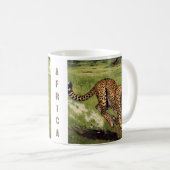Retro Afrika Cheetah Schildering Koffiemok (Voorkant rechts)