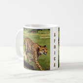 Retro Afrika Cheetah Schildering Koffiemok (Voorkant links)