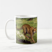 Retro Afrika Cheetah Schildering Koffiemok (Links)