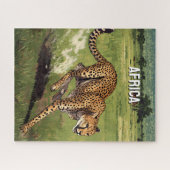 Retro Afrika Luipaard Schilderachtig Legpuzzel (Horizontaal)