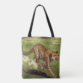 Retro Afrika Luipaard Schildering Tote Bag (Achterkant)