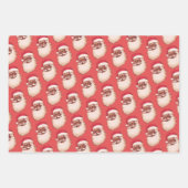 Retro Afrikaans Amerikaans Zwart Santa gezicht Ker Inpakpapier Vel (Voorkant)