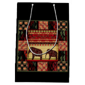 Retro afrikaanse afdruk met olifanten medium cadeauzakje (Achterkant)