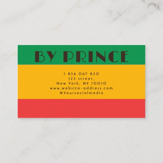 Retro Afrikaanse vlag Afrikaanse vlechtvlechten Visitekaartje (Achterkant)