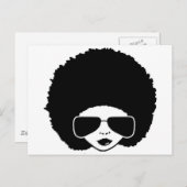 retro Afro girl Briefkaart (Voorkant / Achterkant)
