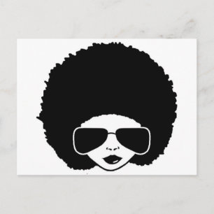 retro Afro girl Briefkaart