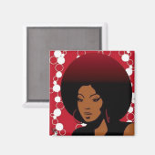 Retro Afro Magnet (Voorkant / Achterkant)