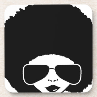 retro Afro meisje Drankjes Onderzetter