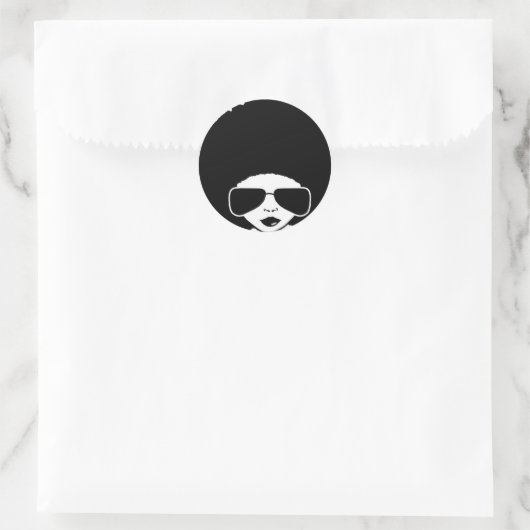 retro Afro meisje Ronde Sticker (Tas)
