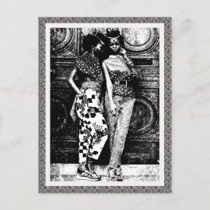 Retro Afro Pop Art Mode Briefkaart