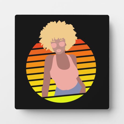 RETRO AFRO QUEEN - AFRO AMERIKAANSE QUEEN FOTOPLAAT (Voorkant)