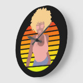 RETRO AFRO QUEEN - AFRO AMERIKAANSE QUEEN GROTE KLOK (Hoek)