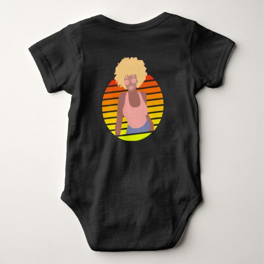 RETRO AFRO QUEEN - AFRO AMERIKAANSE QUEEN ROMPER (Achterkant)