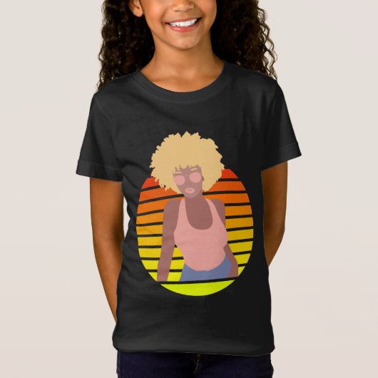 RETRO AFRO QUEEN - AFRO AMERIKAANSE QUEEN T-SHIRT (Voorkant)