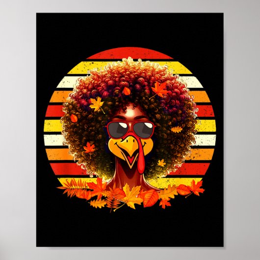 Retro Afro Vrouw Turkije Thanksgiving Trots Poster (Voorkant)