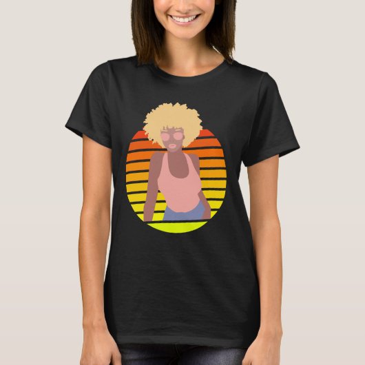 RETRO AFROQUEEN - AFRO AMERIKAANS QUEEN - T-SHIRT (Voorkant)