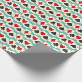 Retro-afspeelkaarten Kwartet Aqua Cadeaupapier (Hoek)