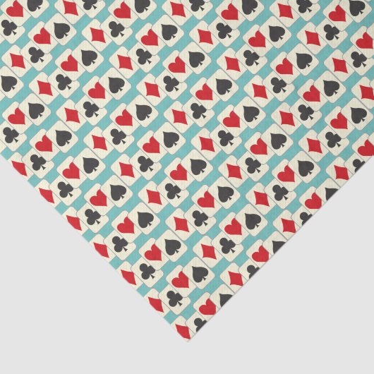 Retro-afspeelkaarten Kwartet Aqua Tissuepapier (Detail)