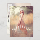 RETRO AFSTUDEERDER | 2015 AFSTUDEERPARTY UITNODIGI UITNODIGING BRIEFKAART (Voorkant / Achterkant)