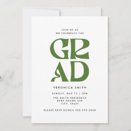 Retro Afstudeerder Afstudeerfeest Uitnodigen Kaart