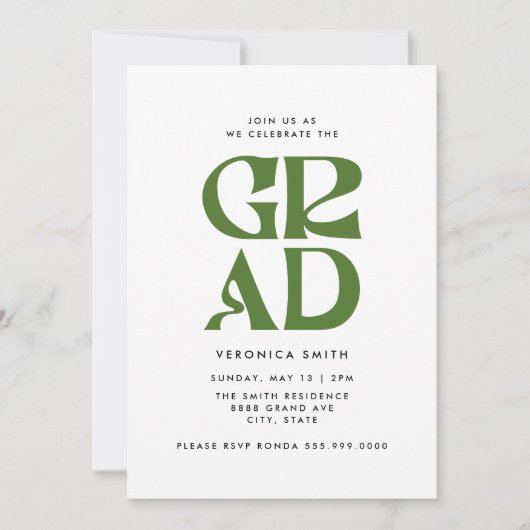 Retro Afstudeerder Afstudeerfeest Uitnodigen Kaart (Voorkant)