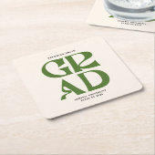 Retro-Afstudeerder Kartonnen Onderzetters (Schuin)