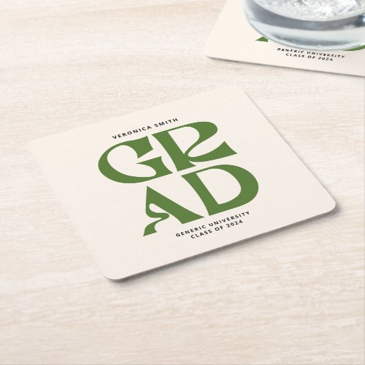 Retro-Afstudeerder Kartonnen Onderzetters (Schuin)