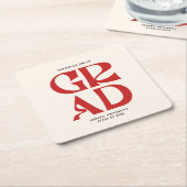 Retro-Afstudeerder Kartonnen Onderzetters (Schuin)