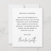 Retro afstudeerder klasse van jaar foto afstuderen bedankkaart (Achterkant)