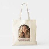 Retro afstudeerder student afstuderen foto boog tote bag (Achterkant)