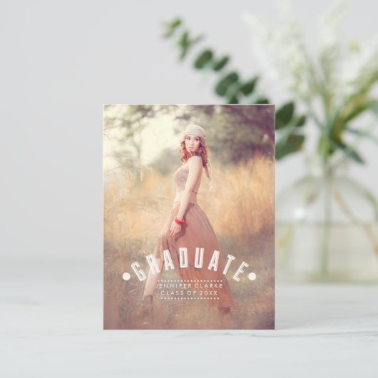 RETRO AFSTUDEERDER | UITNODIGING AFSTUDEERPARTIJ (Staand voorkant)