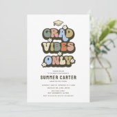 Retro Afstudeerder Vibes alleen afstudeerfeest Kaart (Staand voorkant)