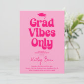Retro Afstudeerder Vibes alleen afstudeerfeest Kaart (Staand voorkant)