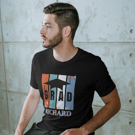 Retro afstudeerdop jongen nostalgisch afstudeerder t-shirt