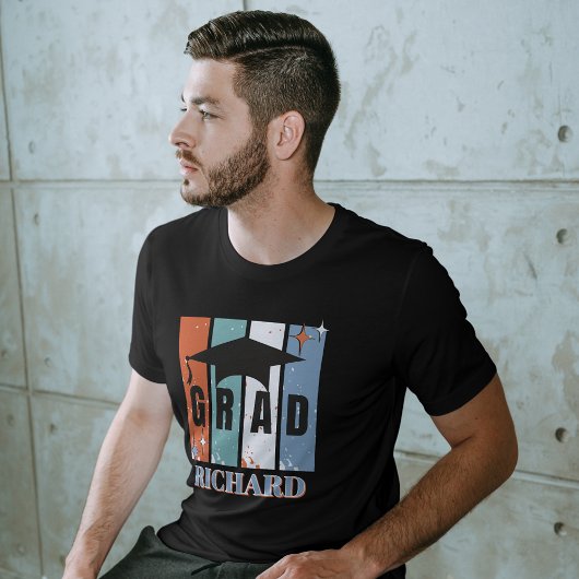 Retro afstudeerdop jongen nostalgisch afstudeerder t-shirt