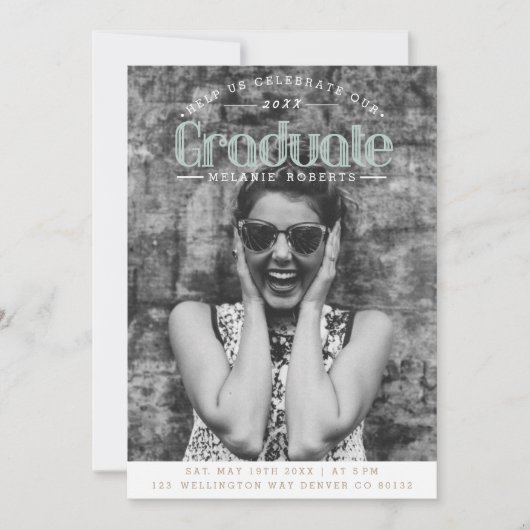  retro afstudeerfeest | Foto Kaart (Voorkant)
