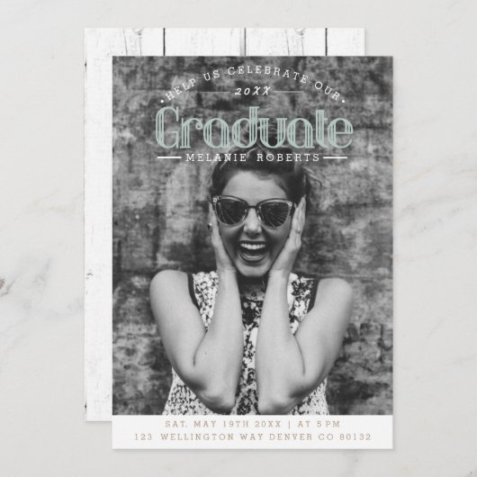  retro afstudeerfeest | Foto Kaart (Voorkant / Achterkant)