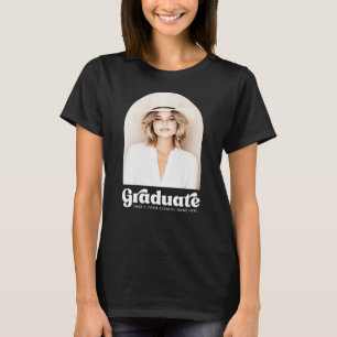 Retro afstudeerfoto student graduatie foto boog t-shirt