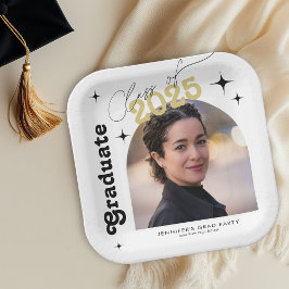 Retro Afstudeerklas 2026 Foto Afstuderen Papieren Bordje