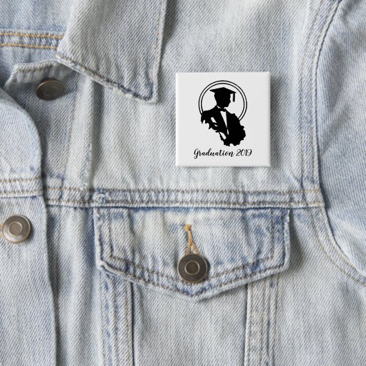 Retro-Afstuderen 2019 Vierkante Button 5,1 Cm (In situ)