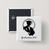 Retro-Afstuderen 2019 Vierkante Button 5,1 Cm (Voorkant /achterkant)