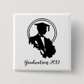 Retro-Afstuderen 2019 Vierkante Button 5,1 Cm (Voorkant)