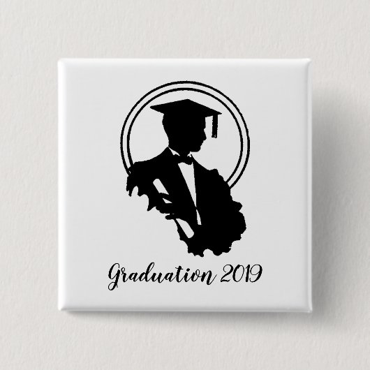 Retro-Afstuderen 2019 Vierkante Button 5,1 Cm (Voorkant)