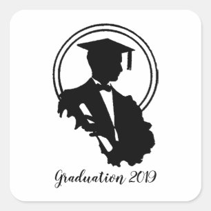 Retro-Afstuderen 2019 Vierkante Sticker