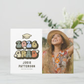 Retro Afstuderen Afstuderen foto Aankondiging (Staand voorkant)