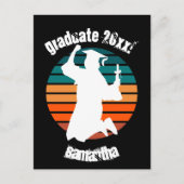 Retro Afstuderen Afstuderen Jumping voor Joy Rainb Briefkaart (Voorkant)